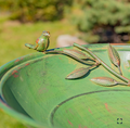 Two Birds Iron Birdbath with Verdi Green Finish | ZLIZR180387-VG