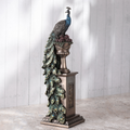  Muted Bronze Painted Peacock Perching on Column | USIWU78180A4