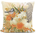 Bird with Pumpkin Cornucopia Pillow | MCNT2406