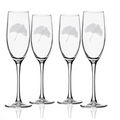  Ginkgo 8oz Champagne Flute Set of 4 | ROL703459-S/4