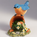 Perched Bluebird on Flower Pot Sculpture | USIWU78374AA
