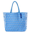 Large Blue Block Floral Tote Bag | TC55120 | Two's Company