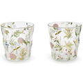 Set of 6 Hand Painted French Wildflower Double Old Fashion Glasses "Garden Delight" | TC55058