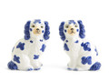 Hand Painted Blue and White Staffordshire Dog Salt and Pepper Shaker Set | TC53372