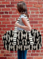 Handmade Large Chase Black and White Eagle Quilted Weekender Duffle Bag | IMHChaseBlackandwhiteWeekender