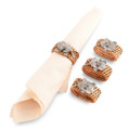 Orchid Hand Woven Wicker Rattan Napkin Ring - Set of Four | VHCJ715OR