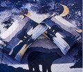 Watercolor Bear Moon Faux Mink Bedding Set | DUKDQMP24098