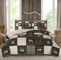 Bear Plaid Patchwork Faux Mink Bedding Set | DUKDQMP24099