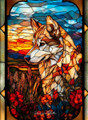 Siberian Husky Stained Glass Art | WWD193335