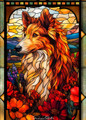 Rough Collie Stained Glass Art | WWD193333