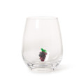 Set of 2 Hand Blown Jumbo Stemless Wine Glasses with Grapes | TC55329