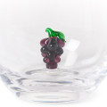Set of 2 Hand Blown Jumbo Stemless Wine Glasses with Grapes