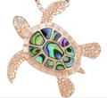 Turtle Abalone Rose Gold Pendant Necklace (HTSSTP-0026P/RG