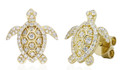 Deluxe Diamond Turtle Stud Earrings | HTSSTE-36074D