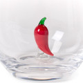 Set of 2 Hand Blown Jumbo Stemless Wine Glasses with Chili Peppers | TC55328