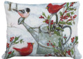 Winter Watering Can with Birds Indoor Outdoor Pillow | MCSW2519
