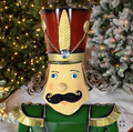 59" Tall Iron Christmas Green Nutcracker Holding Drum | ZLIZR131166