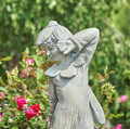 Fairy Garden Statue with Planter Basket in Antique White | ZLIZR341730-AW