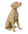 Basketweave Sitting Dog Sculpture | TC55163