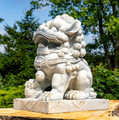 Set of 2 Magnesium Foo Dog Statues in Antique Grey | ZLIZR617270-GYS