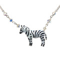 Zebra Cloisonne Necklace | Bamboo Jewelry | bj0037sn -2