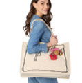 Tote de Luxe Cotton Canvas Tote with Sketch Bag Motif  | TC201247