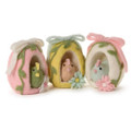 Hand-Crafted Felt Sugar Egg Décor with Hen and Bow | TC82765
