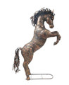 9.25 Foot Tall Large Rearing Stallion Iron Garden Statue | ZLIZR124070
