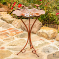 28.75" Tall Lilypad-Shaped Birdbath & Tri-Stand in Antique Bronze | ZLIZR180619-BZ