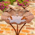 28.75" Tall Lilypad-Shaped Birdbath & Tri-Stand in Antique Bronze | ZLIZR180619-BZ