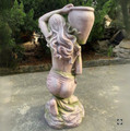 41" Tall Lady Kneeling with Urn on Shoulder in Moss-Grey | ZLIZR267141-MG