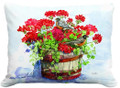 Geranium Barrel with Birds Indoor Outdoor Pillow | MCTC2603