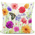  Wildflower Garden with Butterfly Indoor Outdoor Pillow | MCTC2602