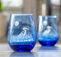 Blue Heron Stemless Wine Glass Set of 4 | ROLBlueHeronStemlesssetof4