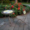 Three Piece Floral Mosaic Bistro Set in Antique Bronze | ZLIZR250001-2-BZS