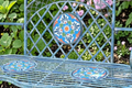47.25" San Marino Metal Mosaic Garden Bench in Mossy-Blue | ZLIZR250040-BL