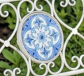 43" Long Montpellier Mosaic Metal Rectangular Garden Bench | ZLIZR250061-AW