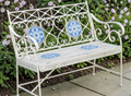 43" Long Montpellier Mosaic Metal Rectangular Garden Bench | ZLIZR250061-AW