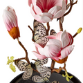 Flora and Fauna Butterflies in Round Dome Sculpture Includes Flowers and Birds | TCFNG008-S2