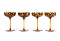 Set of 4 Handblown Tortoise Print Coupe Glasses Glasses | TC55762