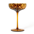 Set of 4 Handblown Tortoise Print Coupe Glasses Glasses | TC55762