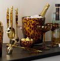 Set of 4 Handblown Tortoise Print Coupe Glasses Glasses | TC55762