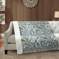 Blue Jaipur Floral Paisley Quilted Throw Blanket | DUKDQT25164