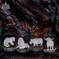 African Safari Crystal Stemless Wine Glass Set of 4 | EC673-AF-Safari/4