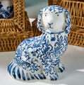 Hand Painted Blue and White Chinoiserie Porcelain Staffordshire Dog | TC55823