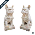 Set of 2 French Bulldog Statues in Creamy Terracotta | ZLIZRZR136030-GTS