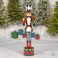  65" Tall Standing Iron Nutcracker with Christmas Gifts & LED Lights | ZLIZR220433