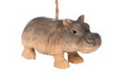  Hand Carved Wood Hippo Ornament | CFXORN80003