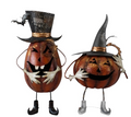Set of 2 Laughing Jack-O-Lantern Halloween Figurines | ZLISK829800)