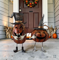 Set of 2 Laughing Jack-O-Lantern Halloween Figurines | ZLISK829800)